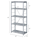 Jurgen Faux Concrete & Silver Bookshelf - Ornate Home