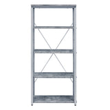 Jurgen Faux Concrete & Silver Bookshelf - Ornate Home