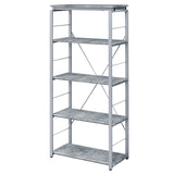 Jurgen Faux Concrete & Silver Bookshelf - Ornate Home