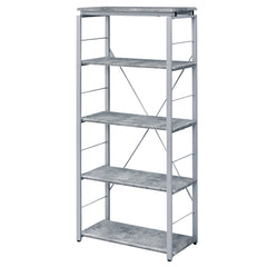 Jurgen Faux Concrete & Silver Bookshelf - Ornate Home