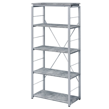 Jurgen Faux Concrete & Silver Bookshelf - Ornate Home
