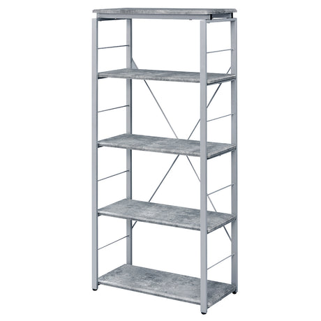 Jurgen Faux Concrete & Silver Bookshelf - Ornate Home