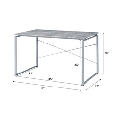Jurgen Faux Concrete & Silver Desk - Ornate Home