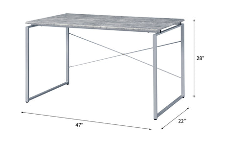 Jurgen Faux Concrete & Silver Desk - Ornate Home