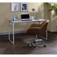 Jurgen Faux Concrete & Silver Desk - Ornate Home