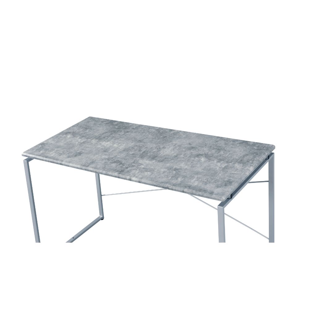 Jurgen Faux Concrete & Silver Desk - Ornate Home