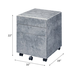 Jurgen Faux Concrete & Silver File Cabinet - Ornate Home