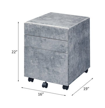 Jurgen Faux Concrete & Silver File Cabinet - Ornate Home