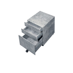 Jurgen Faux Concrete & Silver File Cabinet - Ornate Home