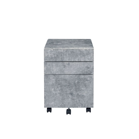 Jurgen Faux Concrete & Silver File Cabinet - Ornate Home