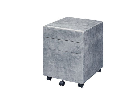 Jurgen Faux Concrete & Silver File Cabinet - Ornate Home