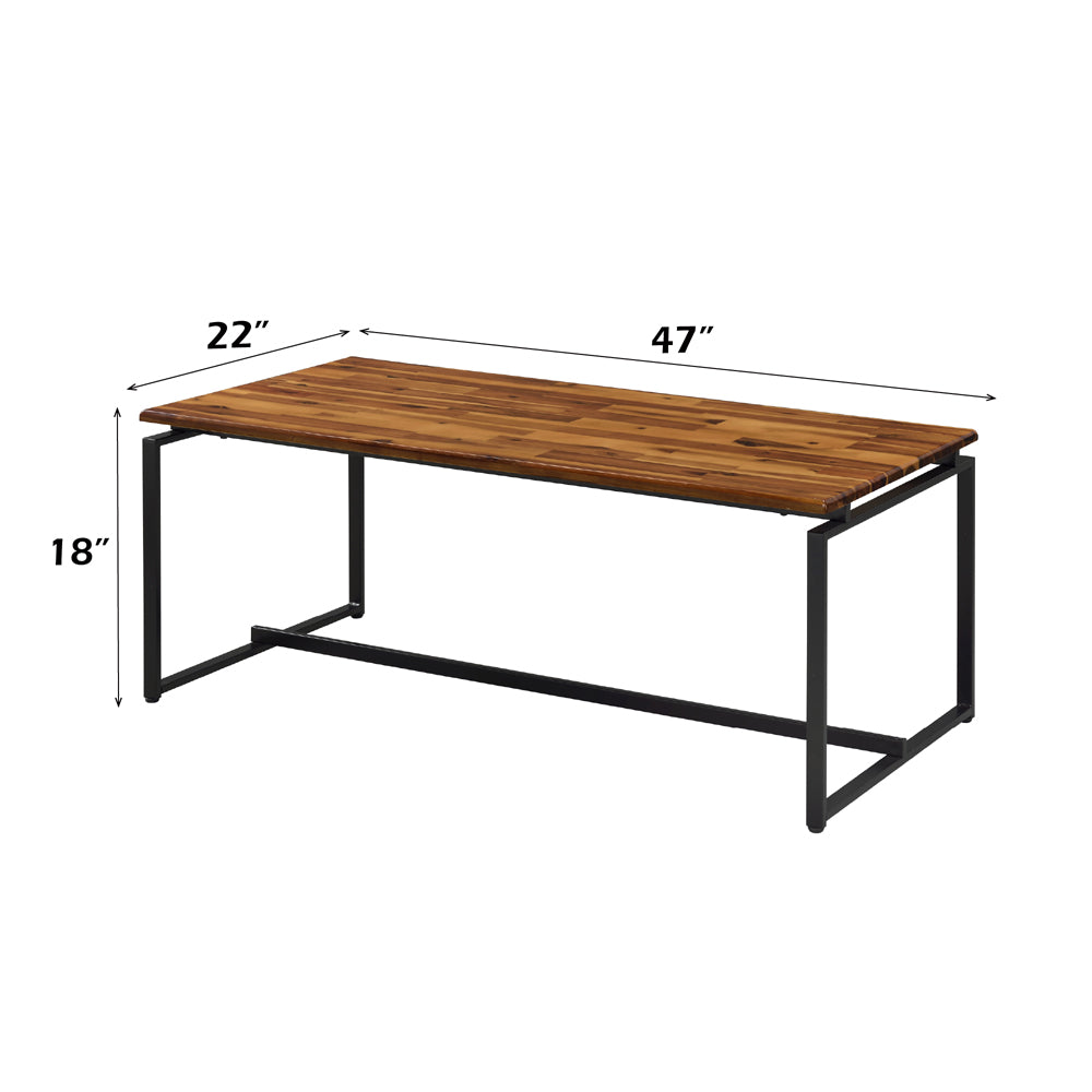 Jurgen Oak & Black 3Pc Pack Coffee/End Set - Ornate Home