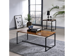 Jurgen Oak & Black 3Pc Pack Coffee/End Set - Ornate Home