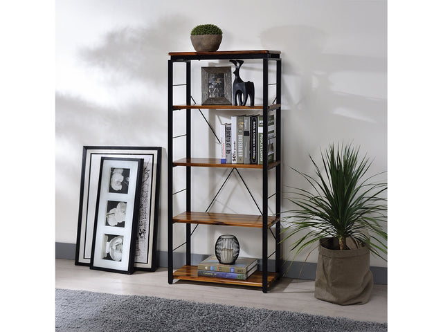 Jurgen Oak & Black Bookshelf - Ornate Home