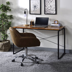 Jurgen Oak & Black Desk - Ornate Home