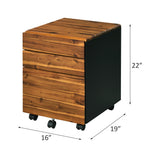 Jurgen Oak & Black File Cabinet - Ornate Home