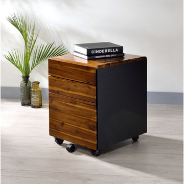 Jurgen Oak & Black File Cabinet - Ornate Home