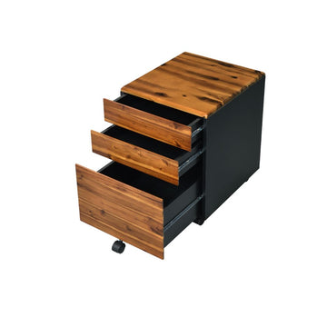 Jurgen Oak & Black File Cabinet - Ornate Home