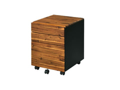 Jurgen Oak & Black File Cabinet - Ornate Home