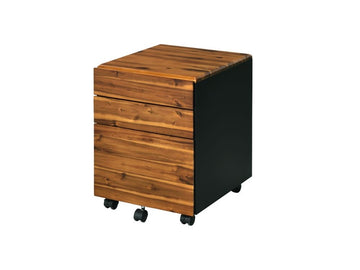 Jurgen Oak & Black File Cabinet - Ornate Home