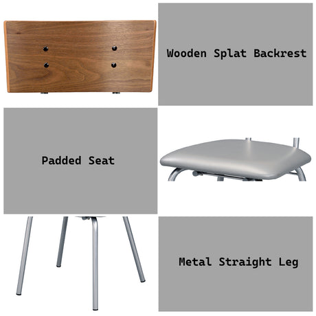 Jurgen PU & Silver Side Chair - Ornate Home