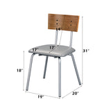 Jurgen PU & Silver Side Chair - Ornate Home