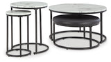 Jusmour Black/White Occasional Table Set (Set of 4) (Online Special Price) - Ornate Home