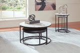Jusmour Black/White Occasional Table Set (Set of 4) (Online Special Price) - Ornate Home