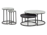 Jusmour Black/White Occasional Table Set (Set of 4) - Ornate Home