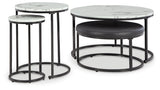 Jusmour Black/White Occasional Table Set (Set of 4) - Ornate Home