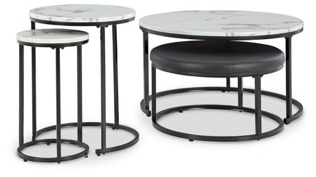 Jusmour Black/White Occasional Table Set (Set of 4) - Ornate Home