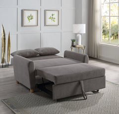 Justine Brown 54"W Corduroy Convertible Sleeper Loveseat - Ornate Home