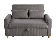 Justine Brown 54"W Corduroy Convertible Sleeper Loveseat - Ornate Home