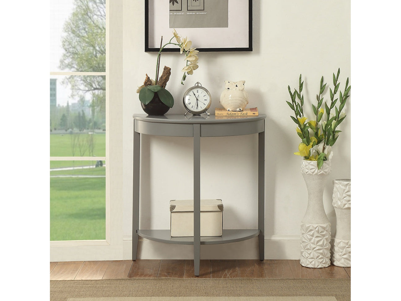 Justino Gray Console Table - Ornate Home