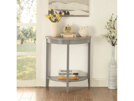 Justino Natural Oak/Gray Console Table - Ornate Home