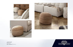 Jute Natural Jute Pouf - Ornate Home