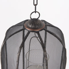 Jutland Black Metal Bird Cage Candle Holder Lanterns (Set of 3) - Ornate Home