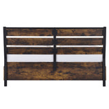 Juvanth Rustic Oak & Black Finish Bed Frame w/6 Storage Drawers - Ornate Home