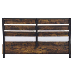 Juvanth Rustic Oak & Black Finish Bed Frame w/6 Storage Drawers - Ornate Home