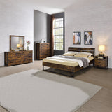 Juvanth Rustic Oak & Black Finish Chest w/5 Drawers - Ornate Home