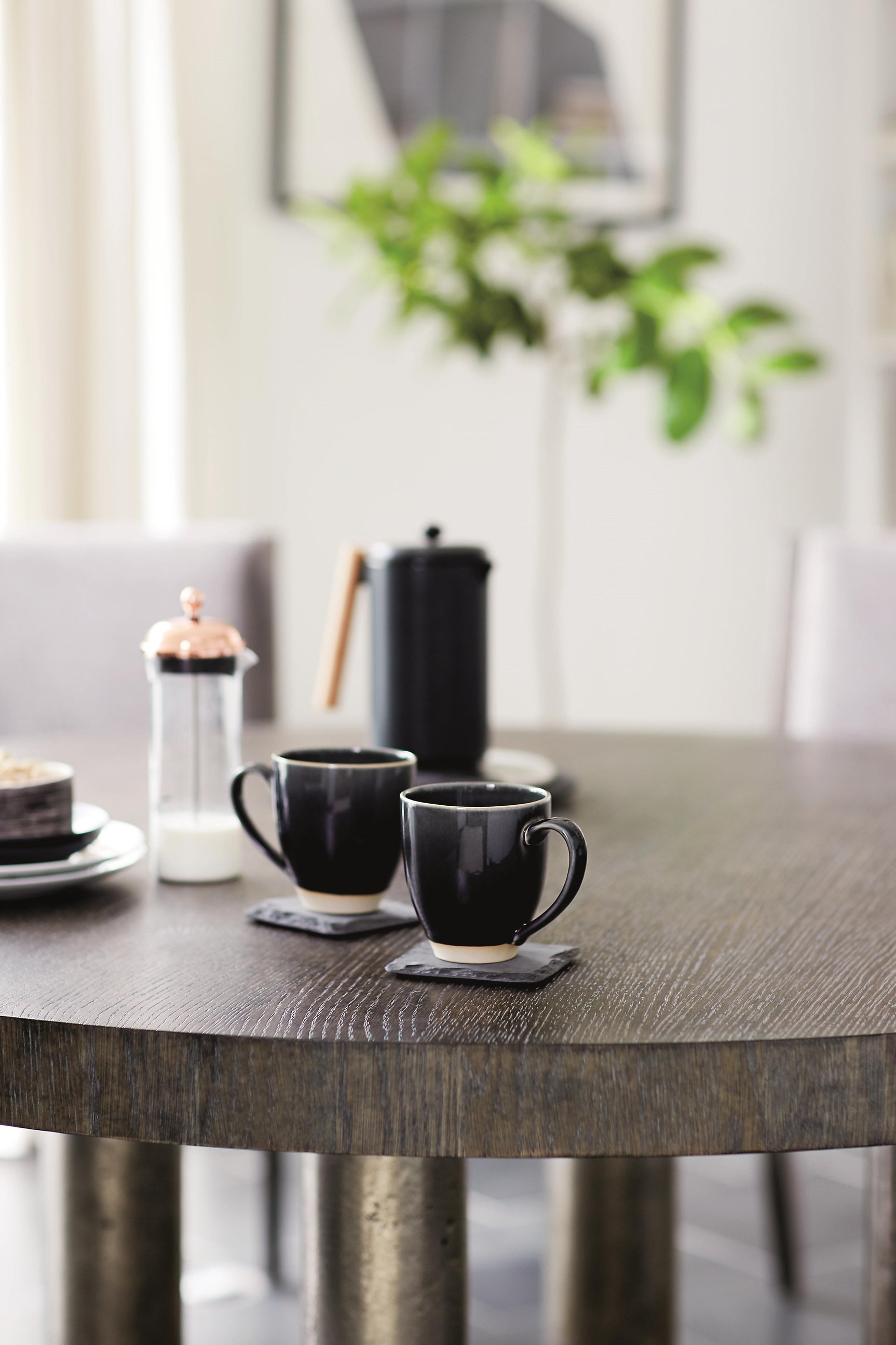 Linea Textured Graphite Dining Table
