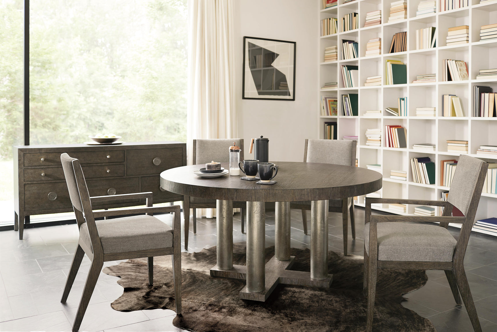 Linea Textured Graphite Dining Table