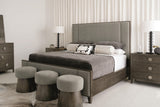 Linea Cerused Charcoal California King Panel Bed