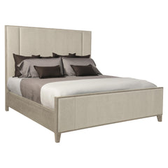 Linea Cerused Greige King Panel Bed