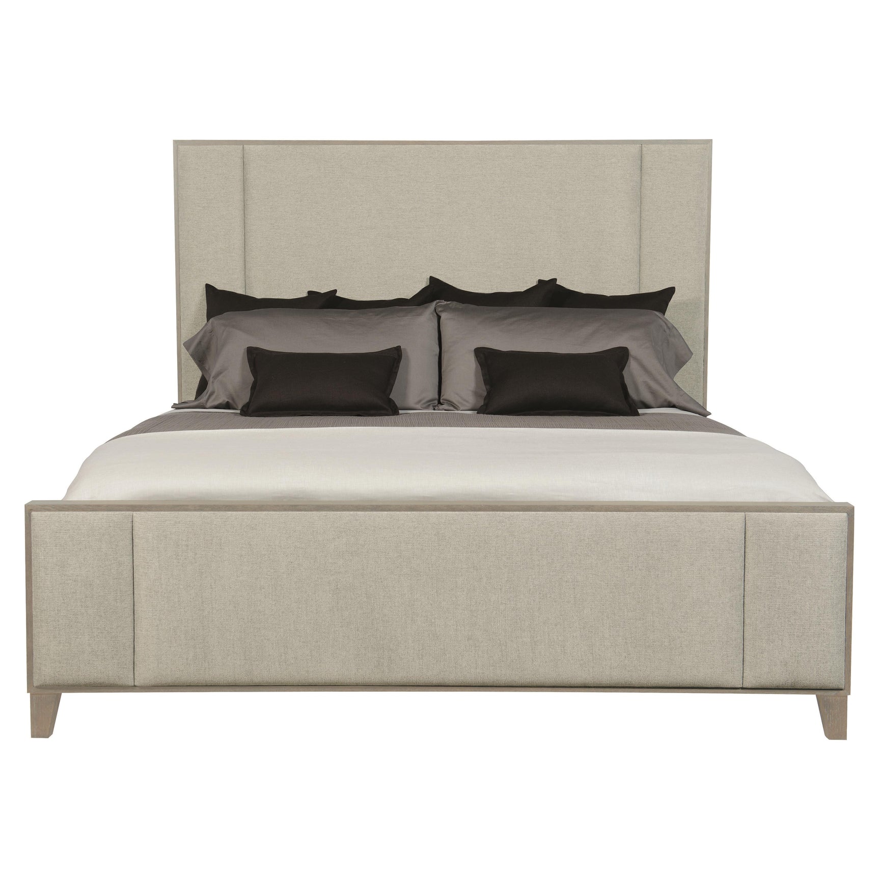 Linea Cerused Greige King Panel Bed