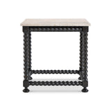 Cordova White/Beige Marble Side Table