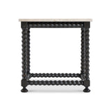 Cordova White/Beige Marble Side Table