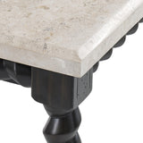 Cordova White/Beige Marble Side Table