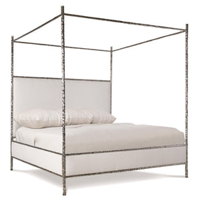 Odette Silver/Nickel King Canopy Bed