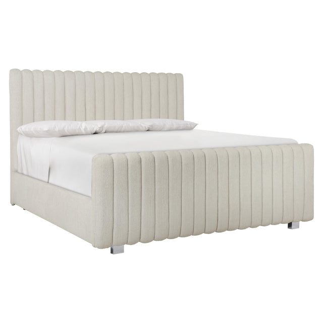 Silhouette Linen King Panel Bed